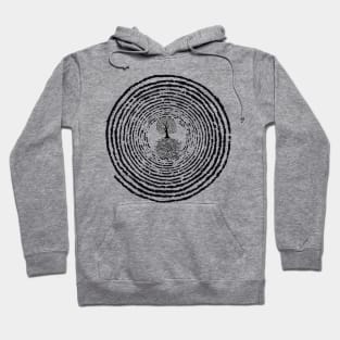 Black Spiral with Tree Silhouette Hoodie